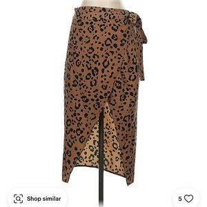Leopard Print Wrap Skirt